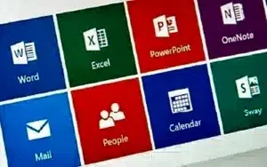 Microsoft 365 Online: Maximize Productivity Apps for Work 18 Microsoft 365 app tiles including Word, Excel, PowerPoint, OneNote, Mail and Calendar