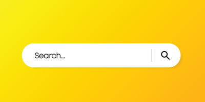 Search bar on yellow background. Vector illustration