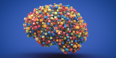 Colorful brain illustration representing elements of creative thinking and problem-solving in workforce strategies.