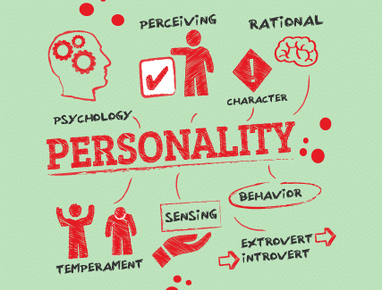 Personality traits and psychological skill assessment learning concepts illustrated.